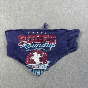Retro Fox Bandana Women's S Blue Cotton Rodeo Roundup Cowgirls Festival Tie Head